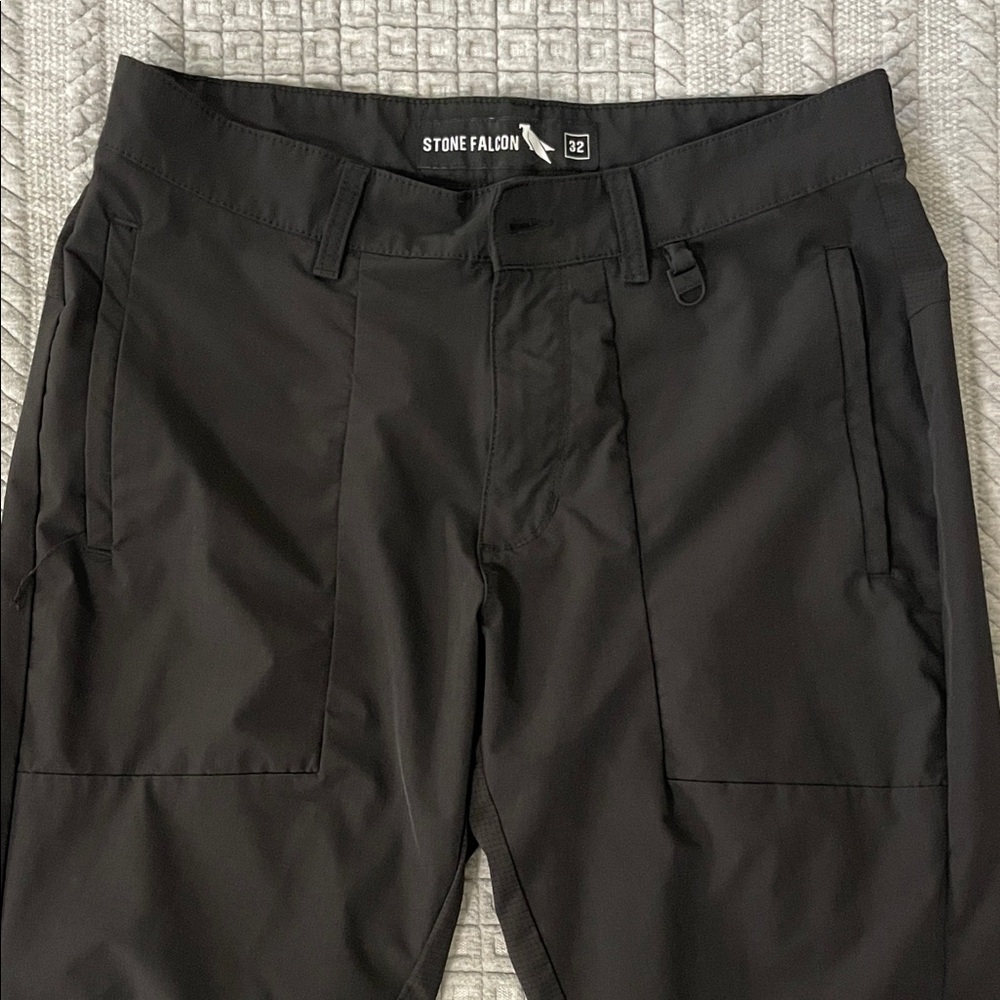Stone Falcon Men's Black Nylon Hiking Jogger Pants